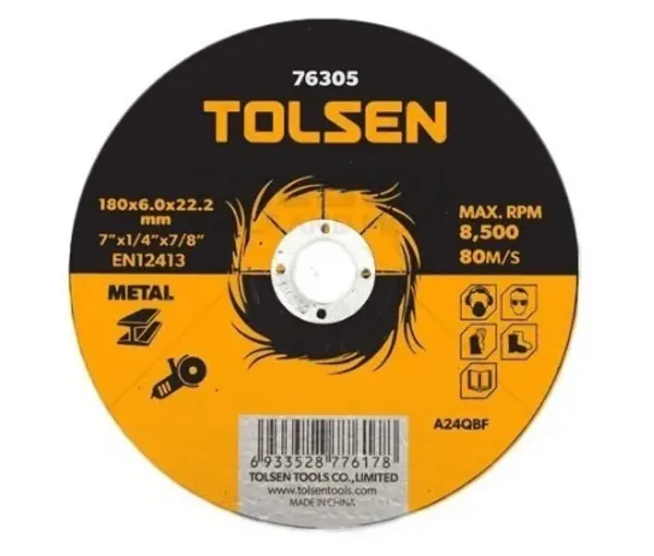 Disco de Corte Depresado Tolsen 180X3.0X22.2mm